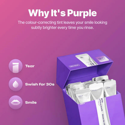 Purple Mouthwash - Sachets 20 Pack - Peroxide-Free - Alcohol Free - Vegan Mint