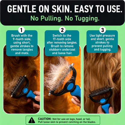 Dual-Sided Pet Grooming Comb for Dogs & Cats
