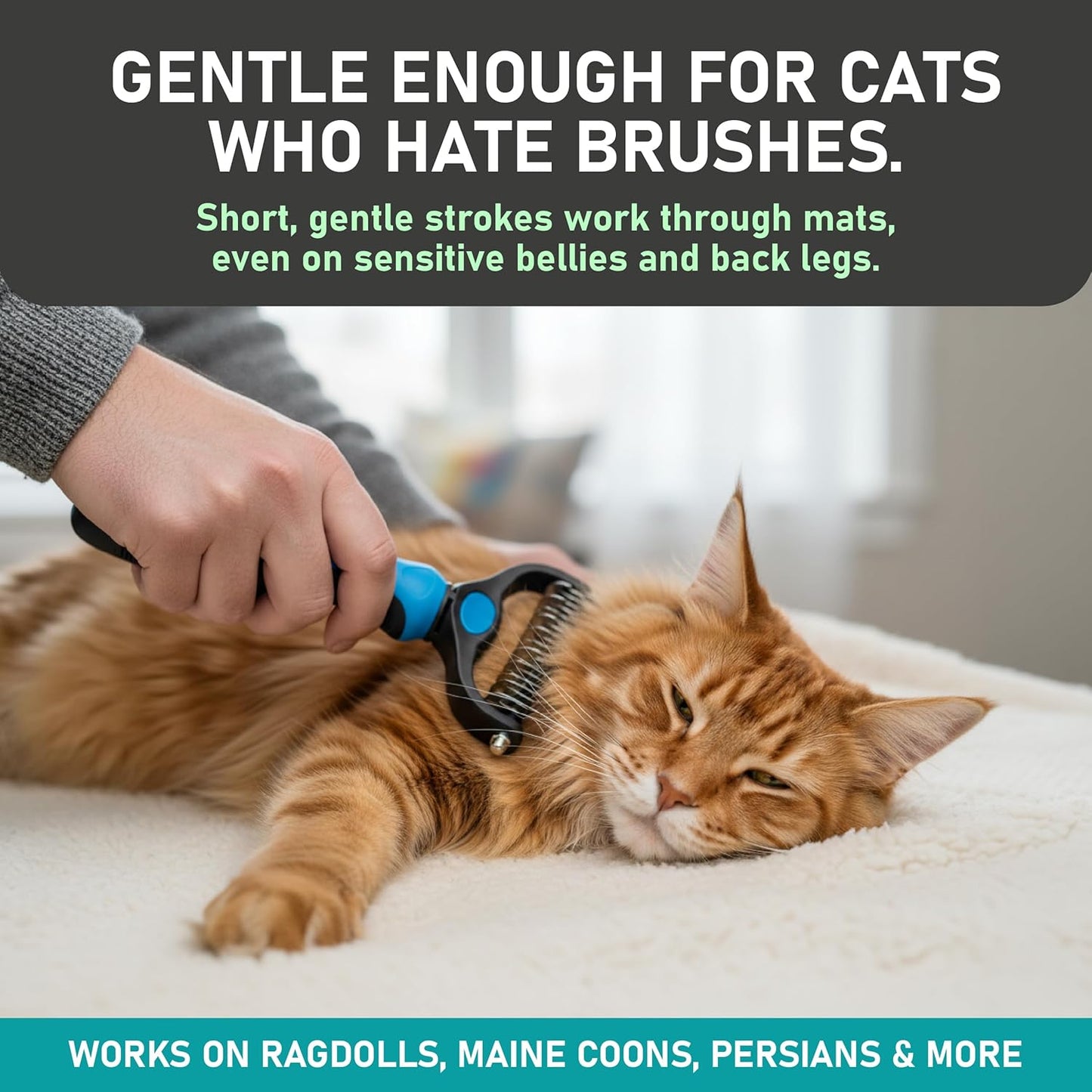 Dual-Sided Pet Grooming Comb for Dogs & Cats